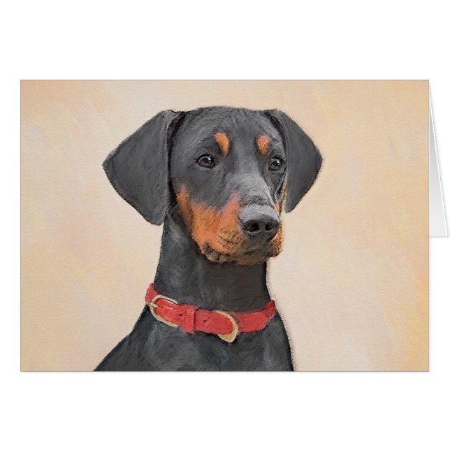 German Pinscher Painting Original Animal Art (Front Horizontal)