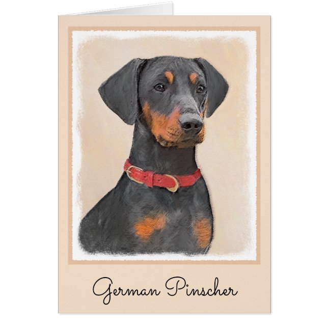 German Pinscher Painting Original Animal Art (Front)