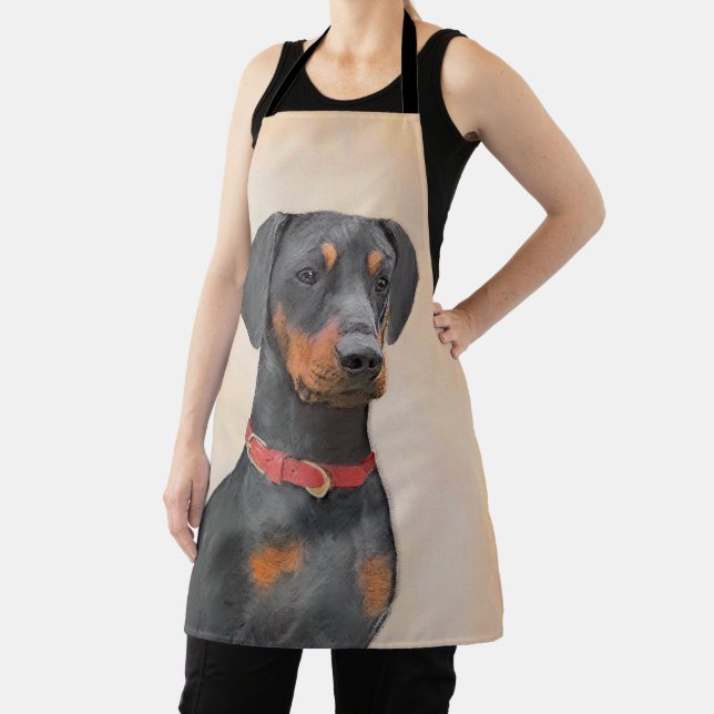German Pinscher Painting Original Animal Art Apron (Insitu)