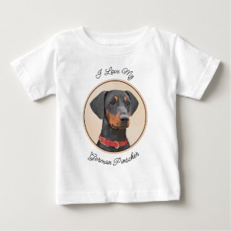 German Pinscher Painting Original Animal Art Baby T-Shirt