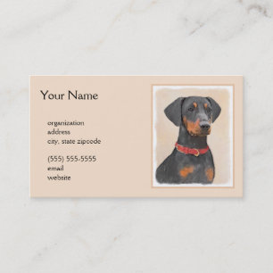 German Pinscher Painting Original Animal Art Business Card