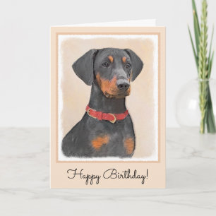 German Pinscher Painting Original Animal Art Card