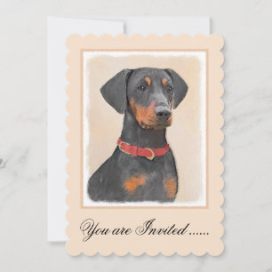 German Pinscher Painting Original Animal Art Invitation