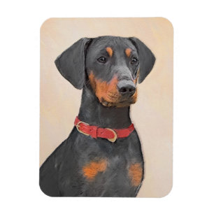 German Pinscher Painting Original Animal Art Magnet