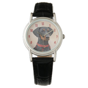 German Pinscher Painting Original Animal Art Watch