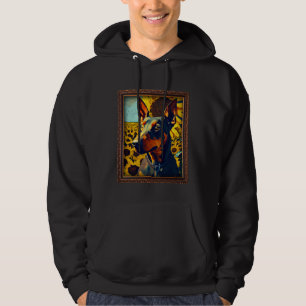 German Pinscher Painting Sunflower Flower Mom Wome Hoodie