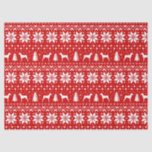 German Pinscher Silhouettes Christmas Pattern Red Tissue Paper<br><div class="desc">Festive Red and White Christmas Sweater Style Pattern with German Pinscher Silhouettes</div>