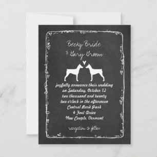 German Pinscher Silhouettes Wedding Save the Date Invitation