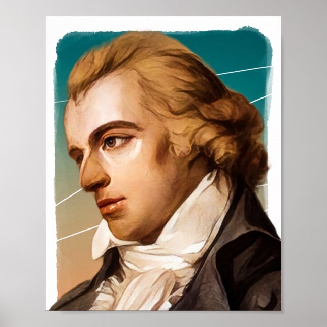 German Poet Friedrich Schiller illustration  Poster (Front)