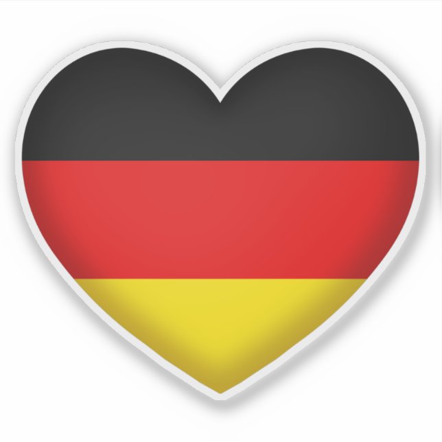 German Pride Black Red Gold Heart Flag Colours (Front)