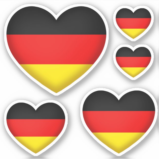 German Pride Black Red Gold Hearts Flag Colours (Front)