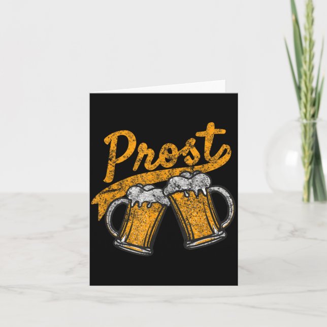 German Prost Cheers Beer Drinking Card (Front)