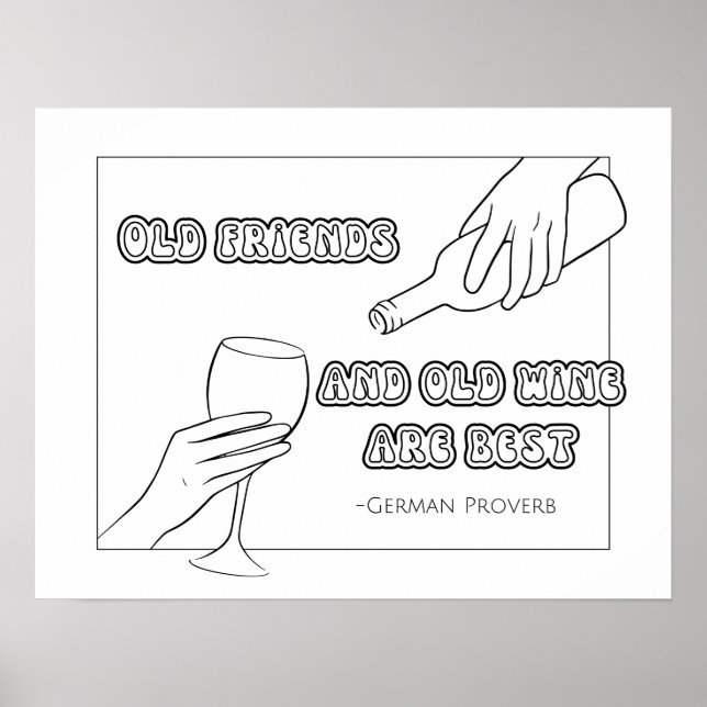 German Proverb Colouring Poster (Front)