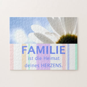 German Quote About Family White Marguerite Flower Jigsaw Puzzle