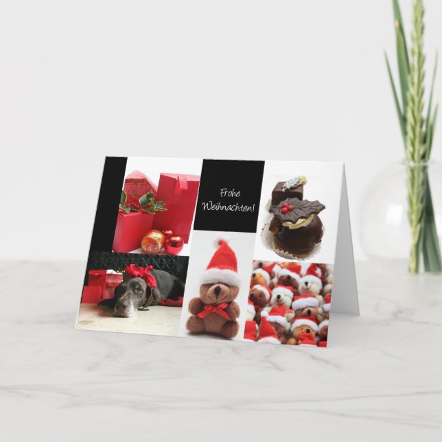 german red christmas collage card (Front)