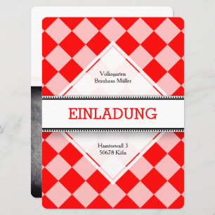 German Red White Invitation