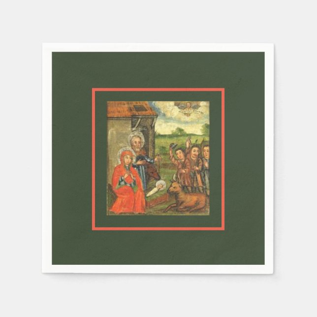 German RENAISSANCE NATIVITY Paper Napkin (Front)