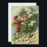 German Santa Fairy Christmas Card<br><div class="desc">Vintage flat Christmas cards for business or personal. Old fashion Holiday Images lovingly restored for the best printing quality. Victorian Christmas cards are special and unique. Easily add your own greeting to personalise.</div>