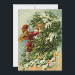 German Santa Fairy Christmas Card<br><div class="desc">Vintage flat Christmas cards for business or personal. Old fashion Holiday Images lovingly restored for the best printing quality. Victorian Christmas cards are special and unique. Easily add your own greeting to personalise.</div>