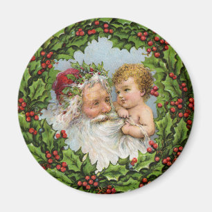 German Santa Magnet for the Holidays - With Child