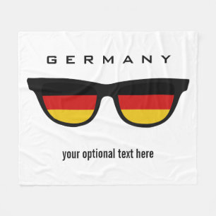 German Shades custom text & colour fleece blankets