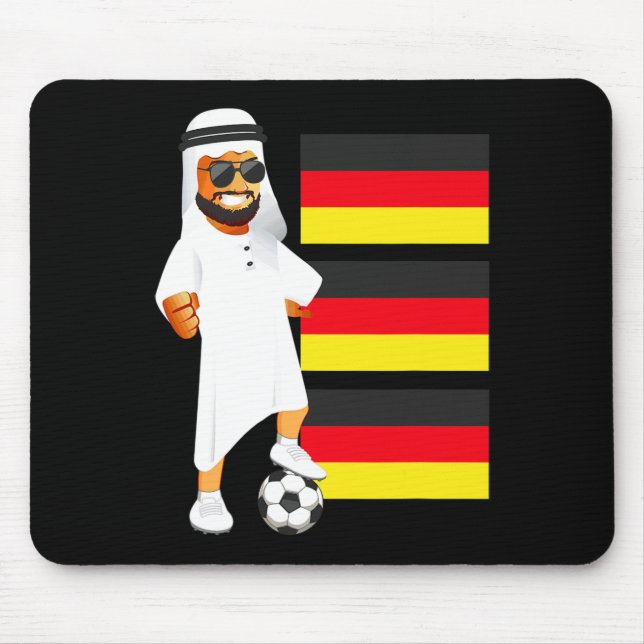German Sheik Germany Flag Soccer  Mouse Mat (Front)