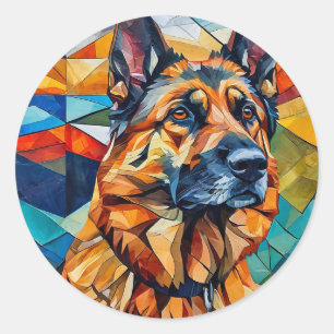 German shelter Dog Classic Round Sticker
