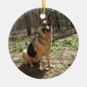 german shepard 3 ceramic tree decoration