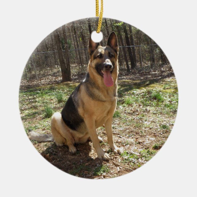 german shepard 3 ceramic tree decoration (Front)