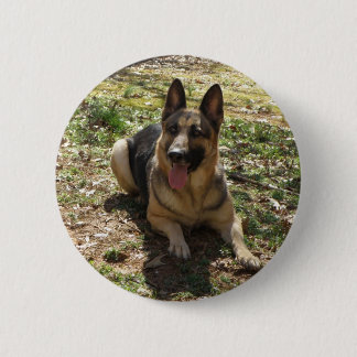 german shepard 6 cm round badge