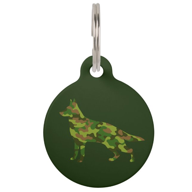 German Shepard army green camouflage Pet Tag (Front)