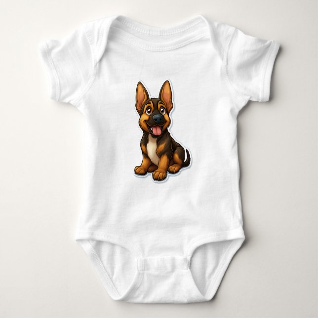 German Shepard Puppy Baby Bodysuit (Front)