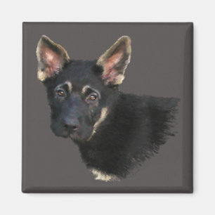 German Shepard Puppy-Pastels Magnet