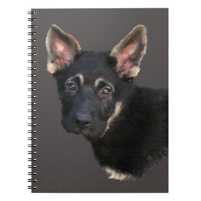 German Shepard Puppy-Pastels Notebook (Front)