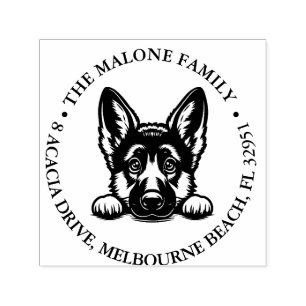 German Shepard Puppy Personalised Theme Self-inking Stamp
