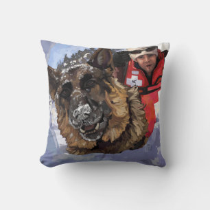 German Shepard Search and Rescue in the Snow Cushion