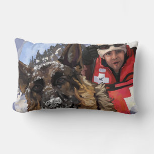 German Shepard Search and Rescue in the Snow Lumbar Cushion