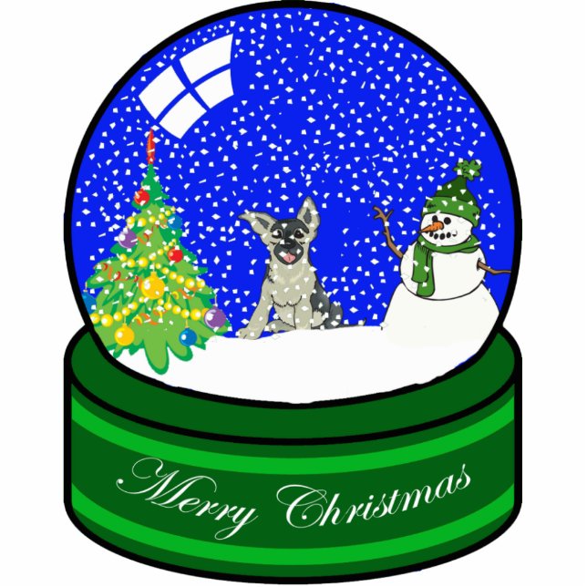 german shepard snow globe photo sculpture decoration (Front)