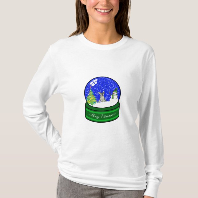 german shepard snow globe T-Shirt (Front)
