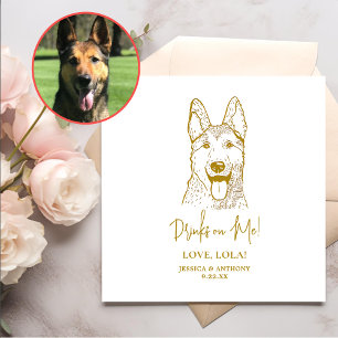 German Sheperd Dog Personalised Drinks on Me Napkin