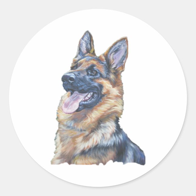German Sheperd photo Classic Round Sticker (Front)