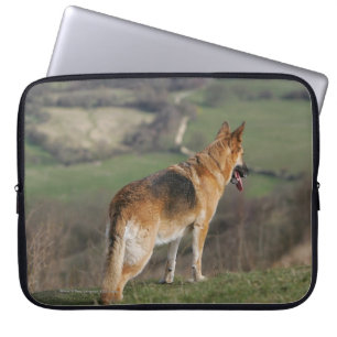 German Shephard Looking Down Hill Laptop Sleeve