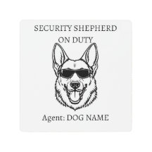 German Shephard Security M Sign - Custom Dog Name