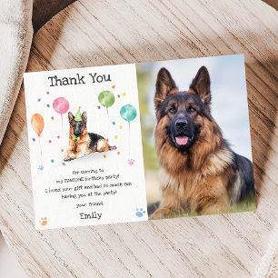 German Shepher Puppy Dog Birthday Thank You Card