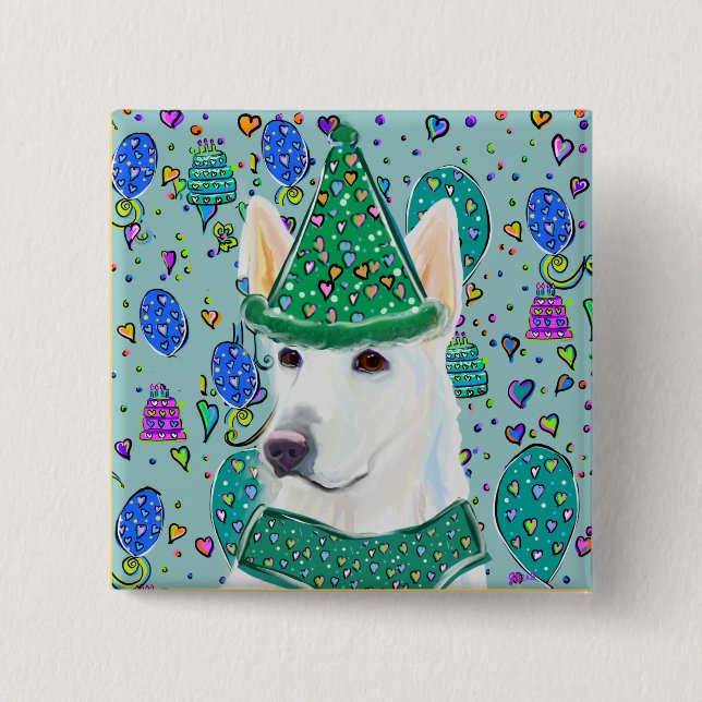 GERMAN SHEPHERD  15 CM SQUARE BADGE (Front)