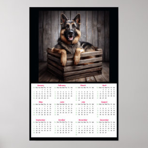 German Shepherd 2025 Calendar  Poster