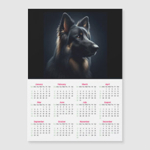 German Shepherd 2025 Magnetic Calendar 