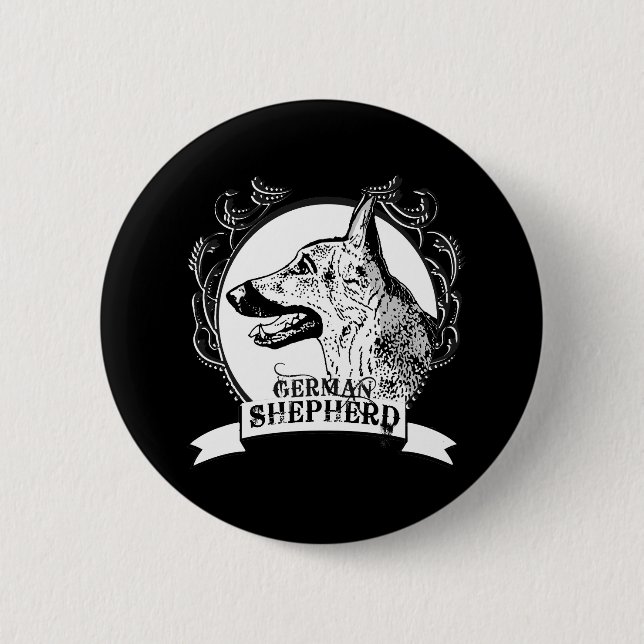 GERMAN SHEPHERD (3) 6 CM ROUND BADGE (Front)