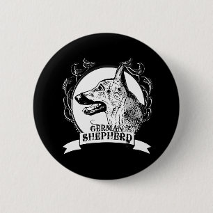 GERMAN SHEPHERD (3) 6 CM ROUND BADGE