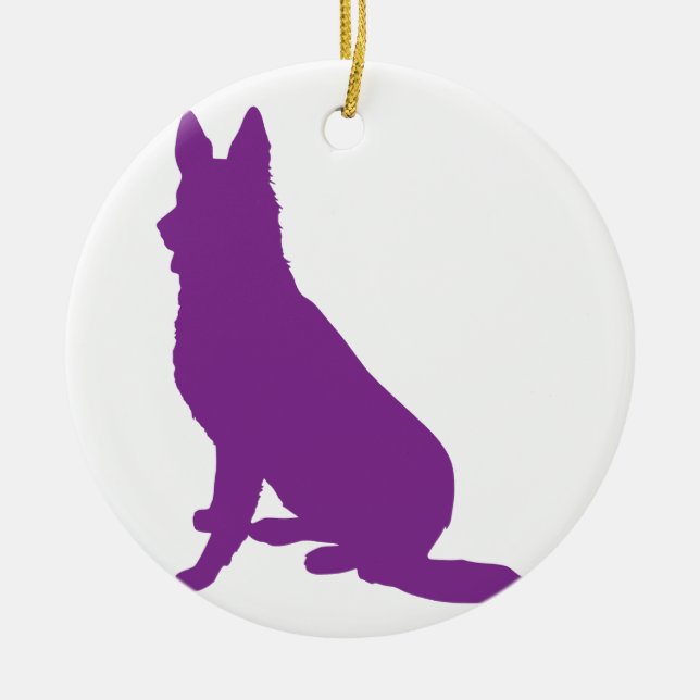 GERMAN SHEPHERD #40 CERAMIC TREE DECORATION (Front)
